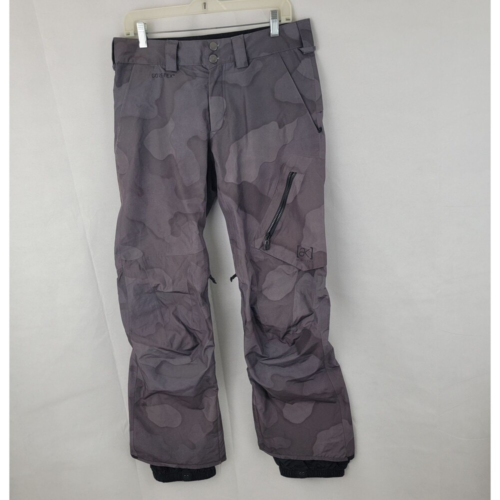 BURTON Mens Snow Pants Sz SMALL Gray Camo AK 2L Cyclic Ski Snowboard Goretex